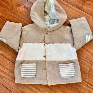 Most Adorable Kids Tan and Cream Light Hooded Jacket
